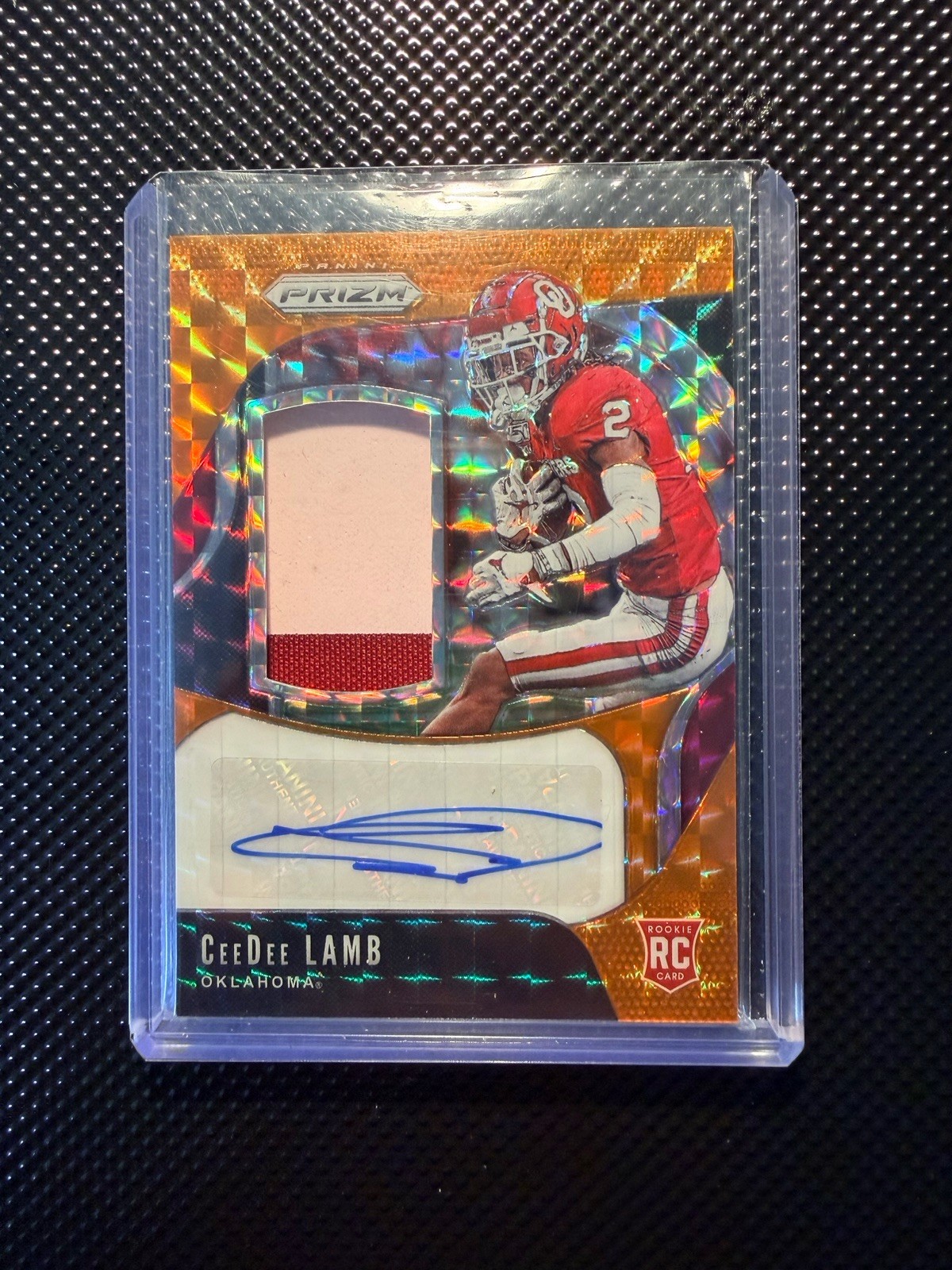 2020 Panini Chronicles Prizm Draft Picks CeeDee Lamb #4 Auto Jersey Orange /10 2020 Panini Chronicles Prizm Draft Picks CeeDee Lamb #4 Auto Jersey Orange /10
