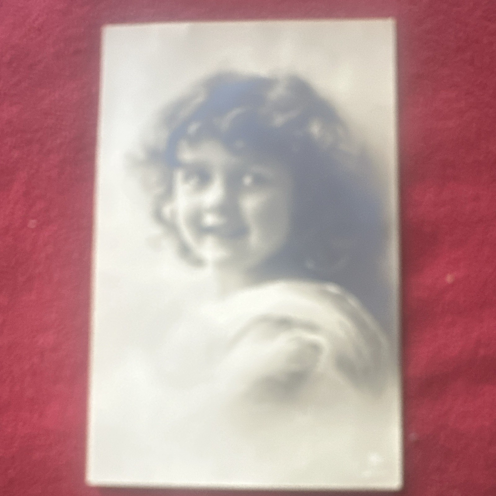 Antique VTG Beautiful child portrait original postcard format used early 1900’s