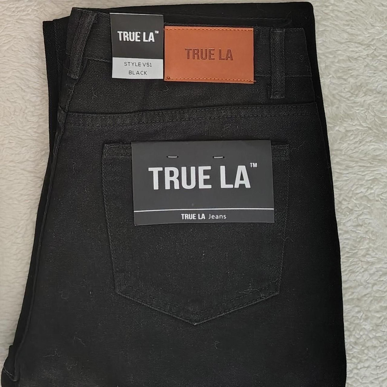 NWT True LA Men\'s 5-Pocket Straight Leg Black Jeans 34x30
