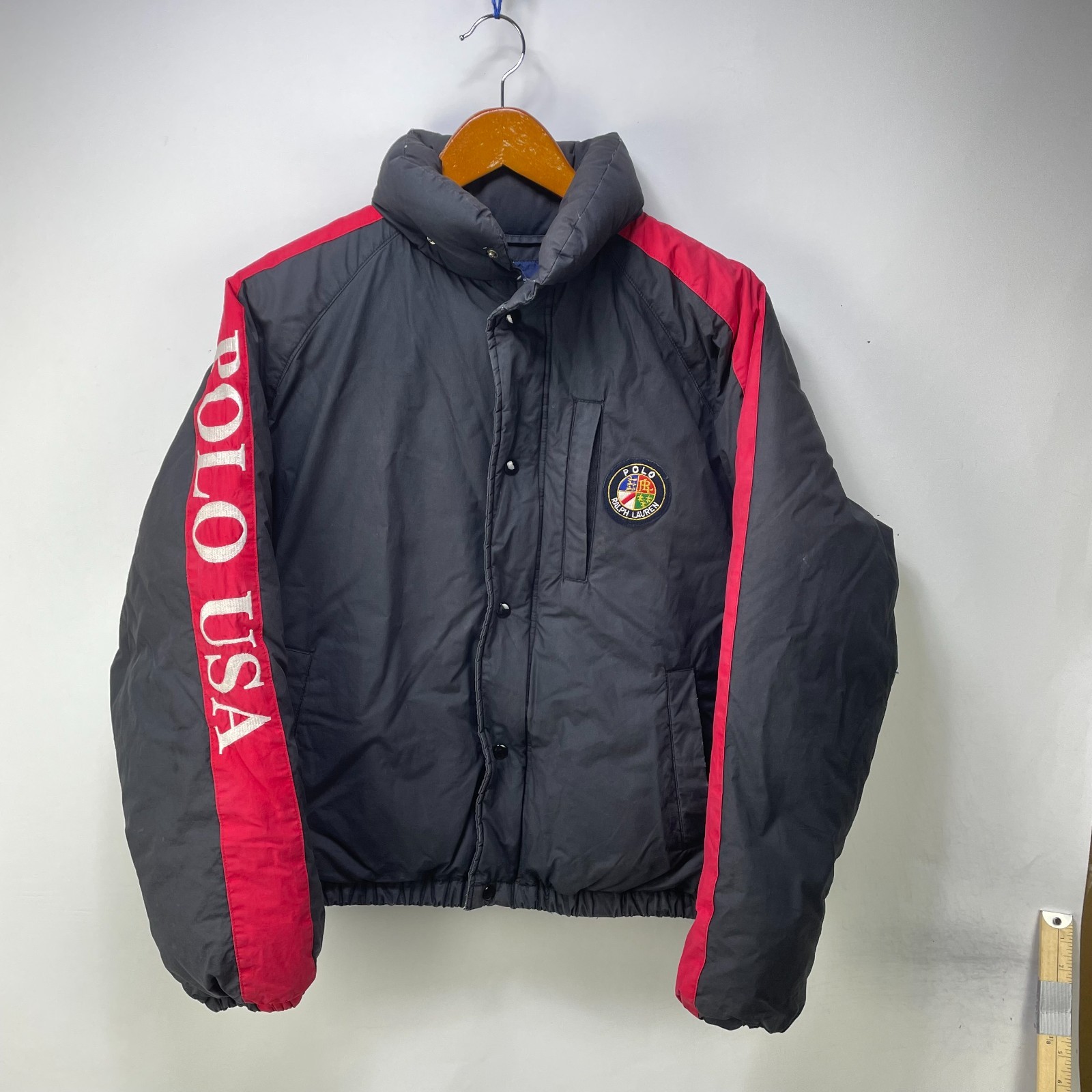 Vintage Polo Ralph Lauren USA Suicide Ski Cookie Puffer Jacket Small