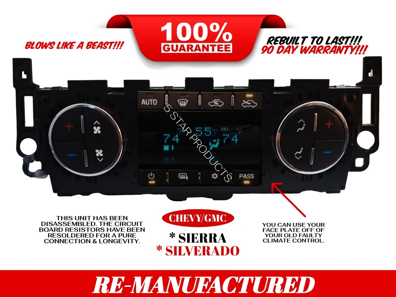 2012-2014 Chevrolet GMC Sierra Silverado A/C Heater Temperature Climate Control 2012-2014 Chevrolet GMC Sierra Silverado A/C Heater Temperature Climate Control