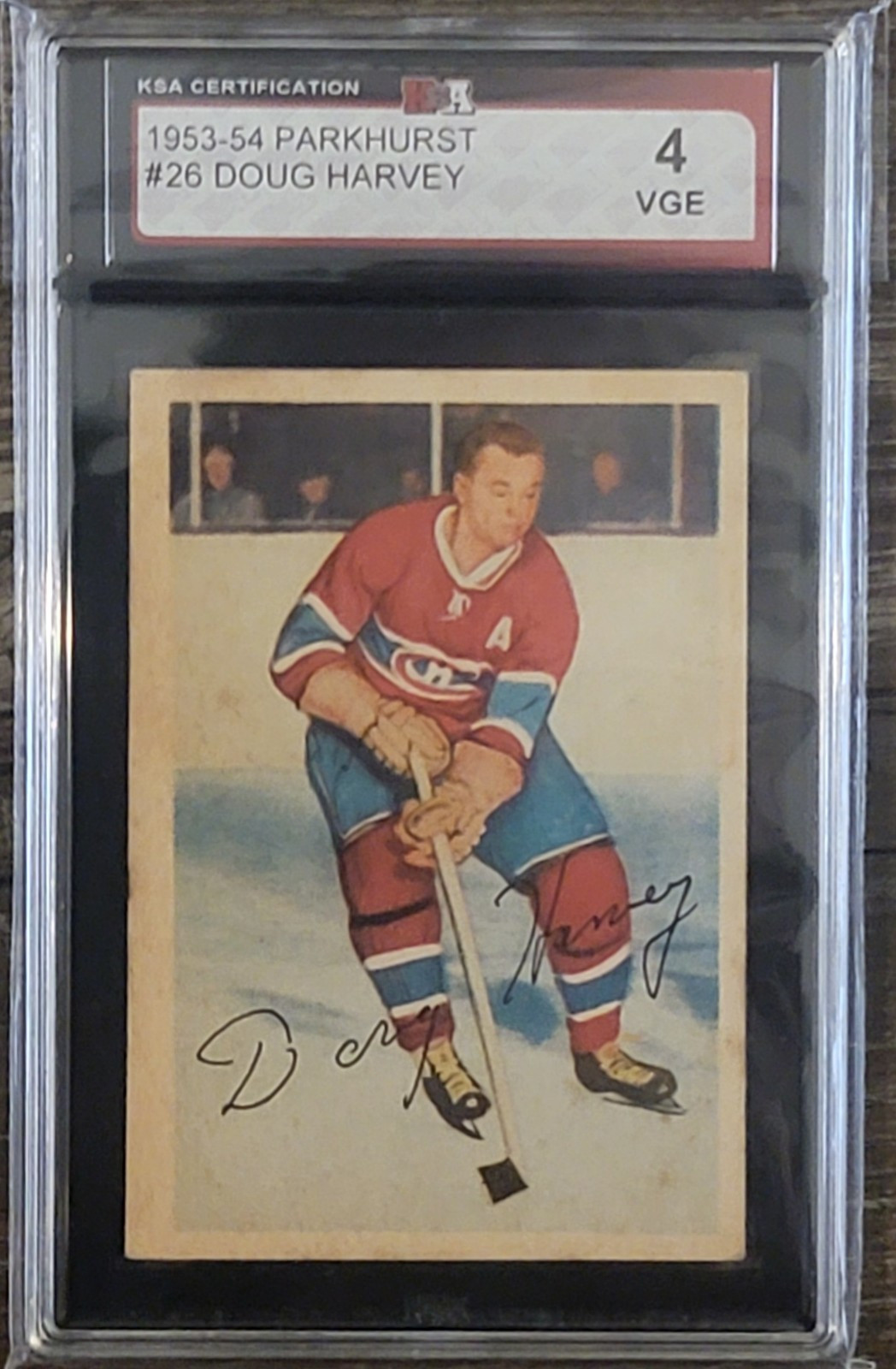 1953-54 Parkhurst #26 Doug Harvey KSA 4 Montreal Canadiens Habs 1953-54 Parkhurst #26 Doug Harvey KSA 4 Montreal Canadiens Habs