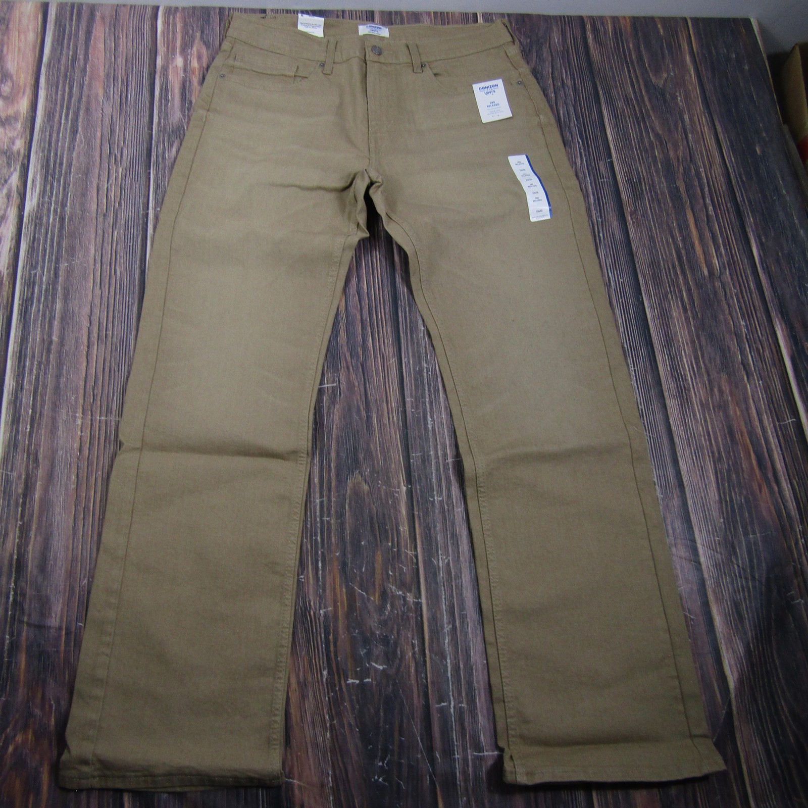 Denizen From Levi\'s Jeans Mens 33x32 Beige 285 Relaxed Straight Super Flex Denim