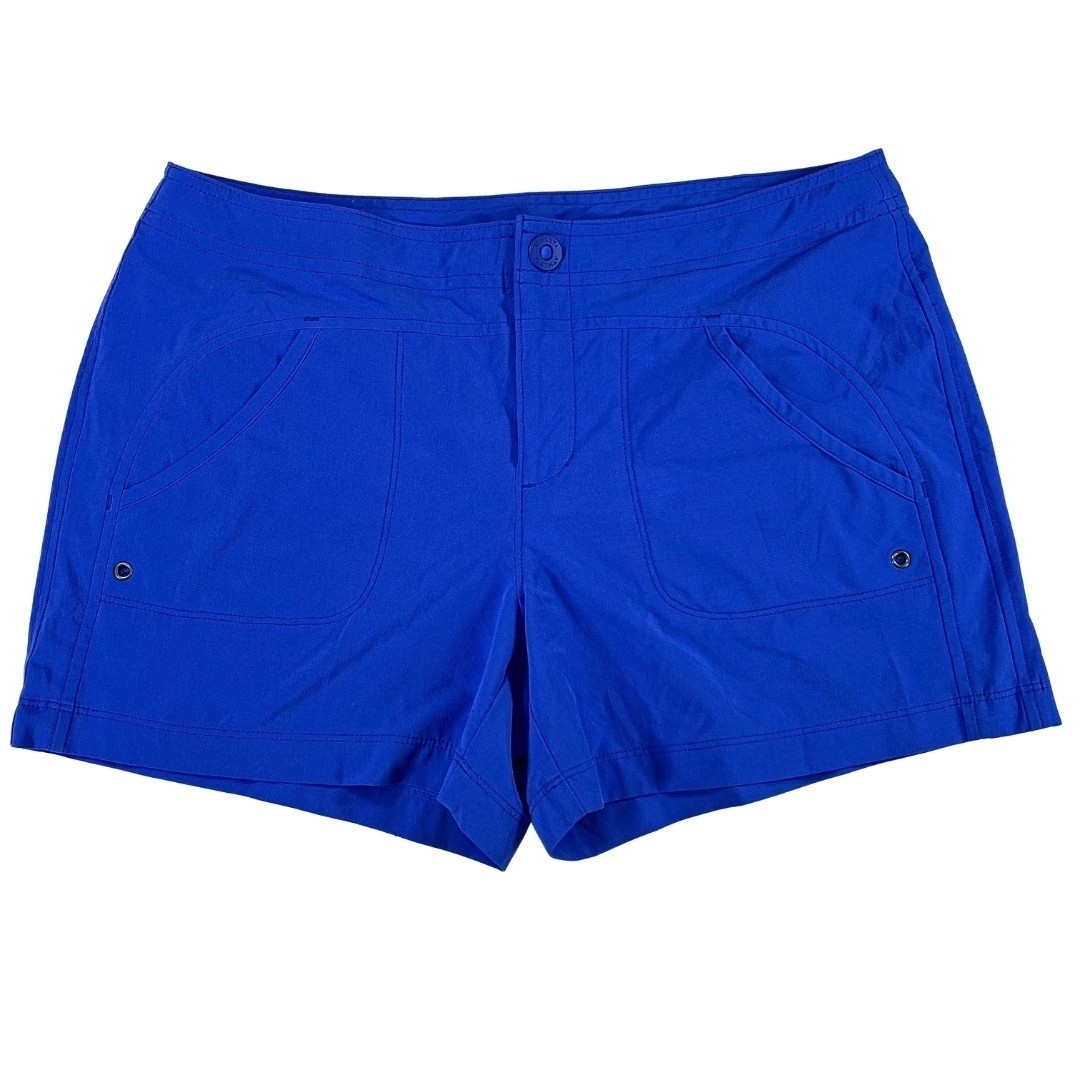 Athleta Costa Shorts Women\'s Size 8 Blue Stretch Hiking Travel Outdoor