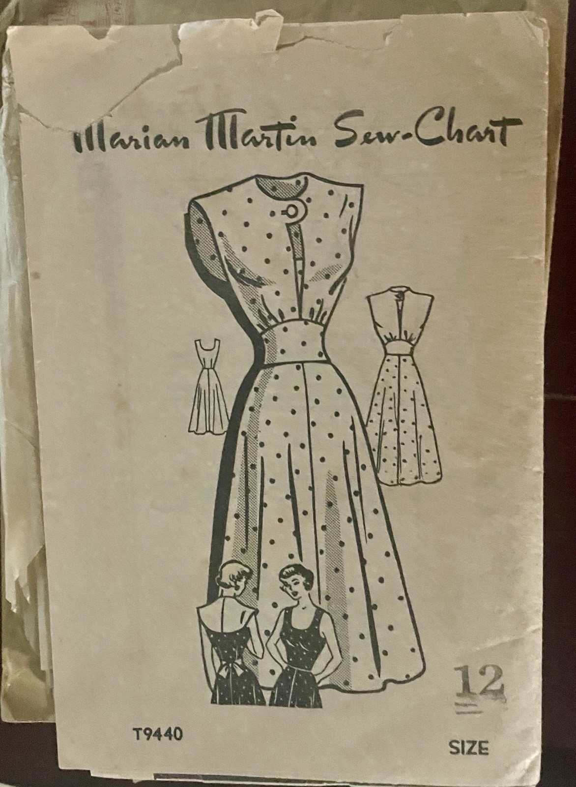 RARE Uncut Marian Martin T9440 1940s Sun Dress & Weskit B30 Vintage Original