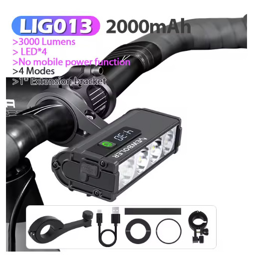 Bicycle Front Light USB Rechargeable MTB Road Cycling Lamp 10000mAh
