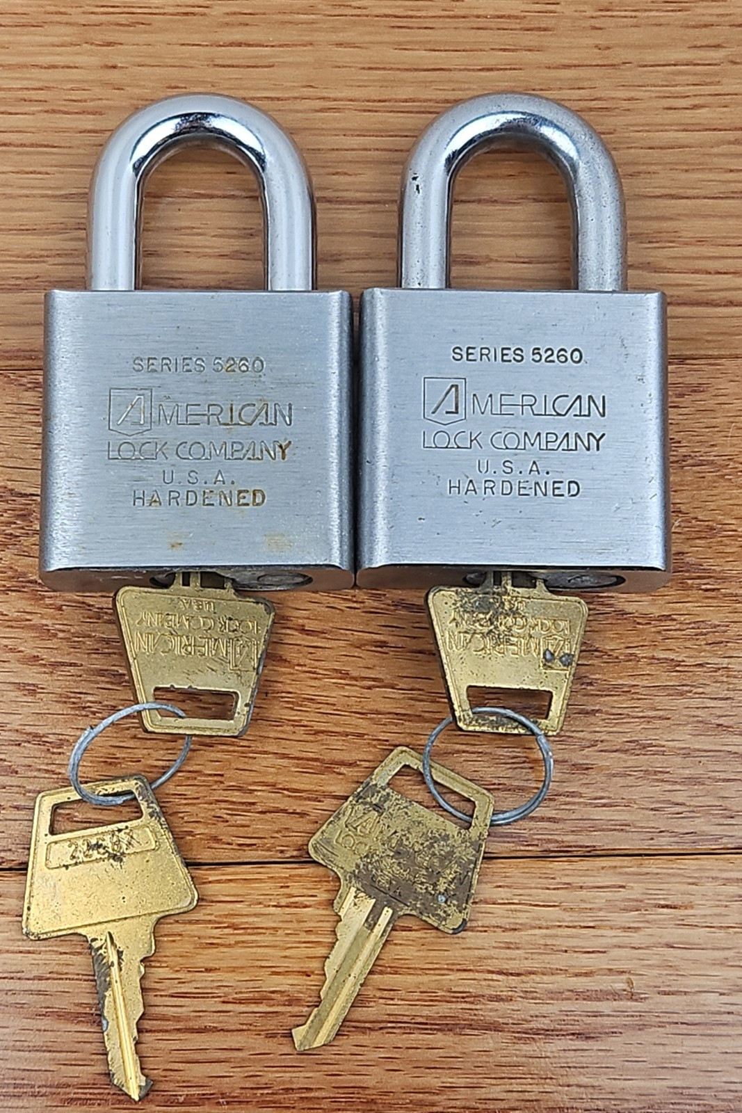 Lot 2 American Lock 5260 Hardened Steel Padlocks 2 Keys Each SG F XGF Working