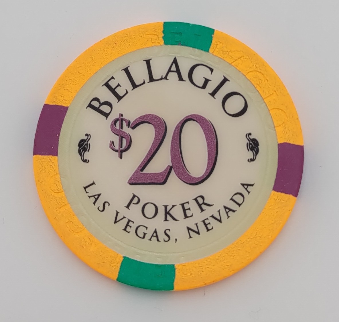 Bellagio Casino Las Vegas Nevada $20 Chip 1998