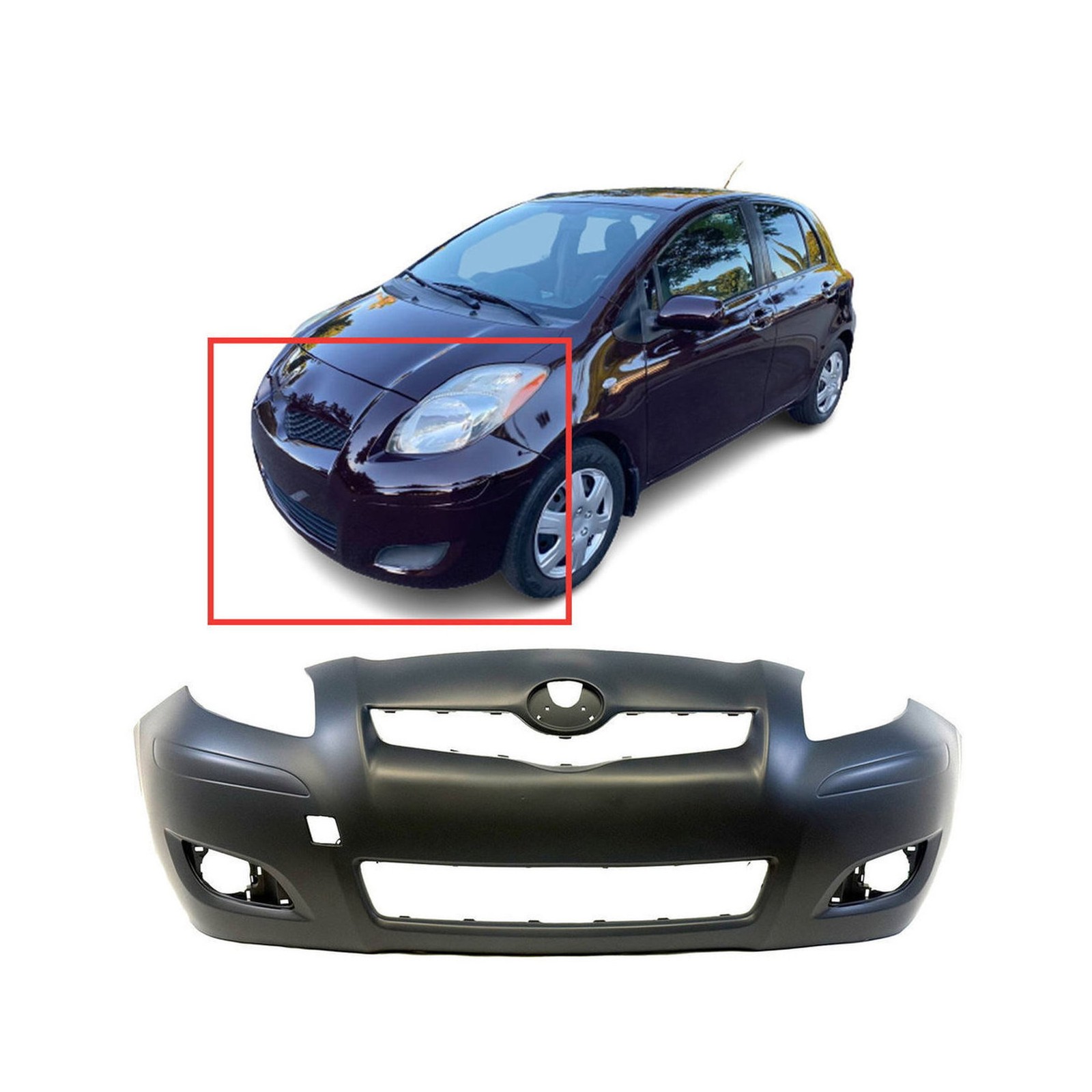 2009-2011 Toyota Yaris Hatchback Primed Front Bumper Cover TO1000352 5211952961