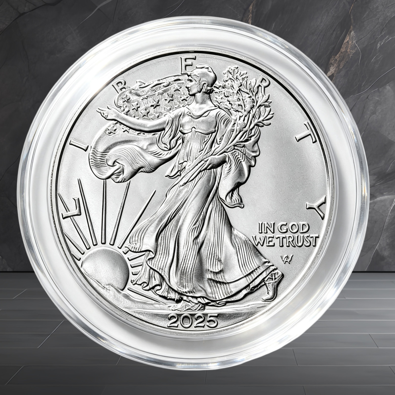 2025 $1 1-oz American Silver Eagle Brilliant Uncirculated -WITH CAPSULE 2025 $1 1-oz American Silver Eagle Brilliant Uncirculated -WITH CAPSULE