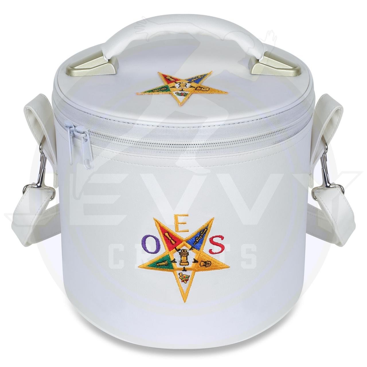 Masonic OES White Fez Case: Order of the Eastern Star Cap Holder For Freemason Masonic OES White Fez Case: Order of the Eastern Star Cap Holder For Freemason