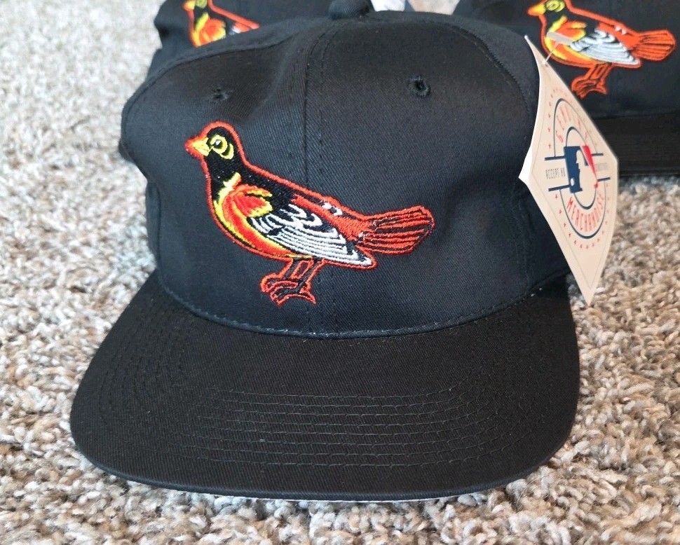 1 DEADSTOCK 80s 90s BALTIMORE ORIOLES Outdoor Cap OC MLB Snapback Hats Vtg 👁