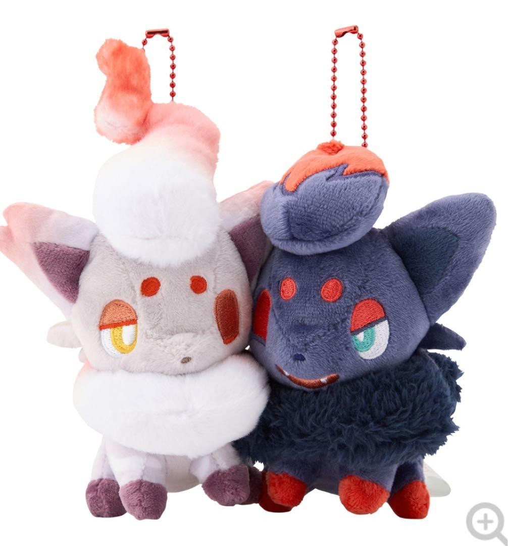 Zorua & Hisuian Zorua Plush Key Chain Pokemon Center Nitamonodoushi Magnetic New