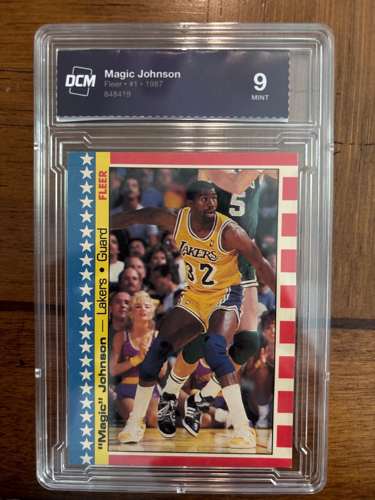 1987 Fleer Magic Johnson #1 Los Angeles Lakers DCM 9