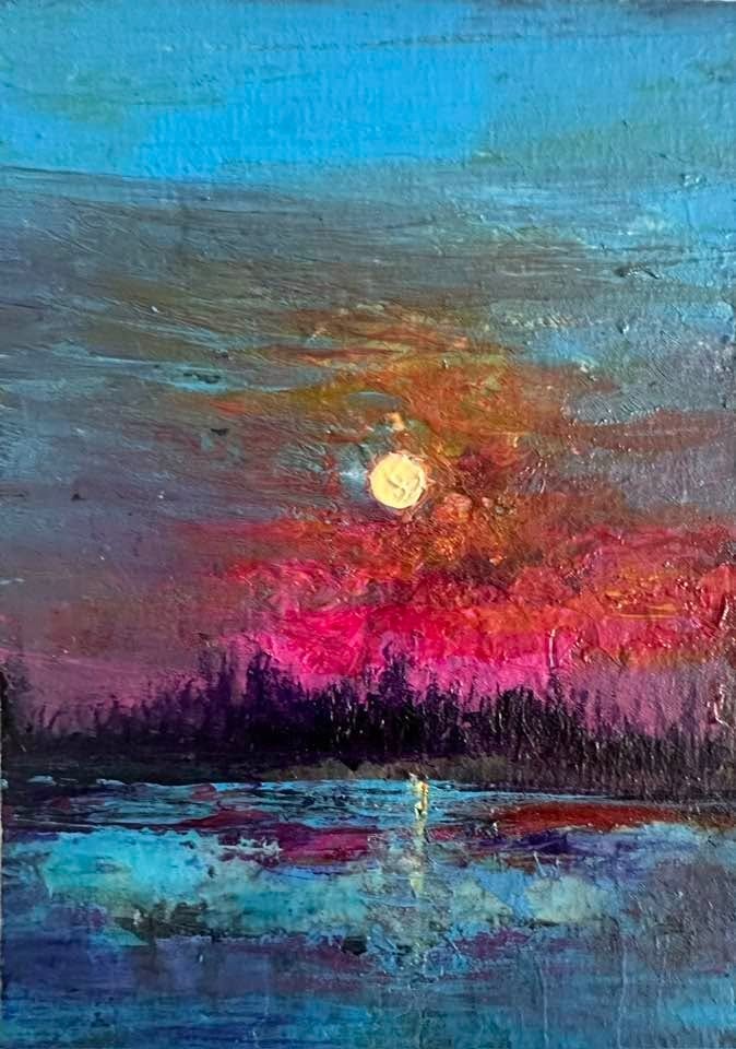 ORIGINAL 100% HAND PAINTED NATURE ACRYLIC-OIL PALLETTE KNIFE LANDSCAPE PAINTING ORIGINAL 100% HAND PAINTED NATURE ACRYLIC-OIL PALLETTE KNIFE LANDSCAPE PAINTING