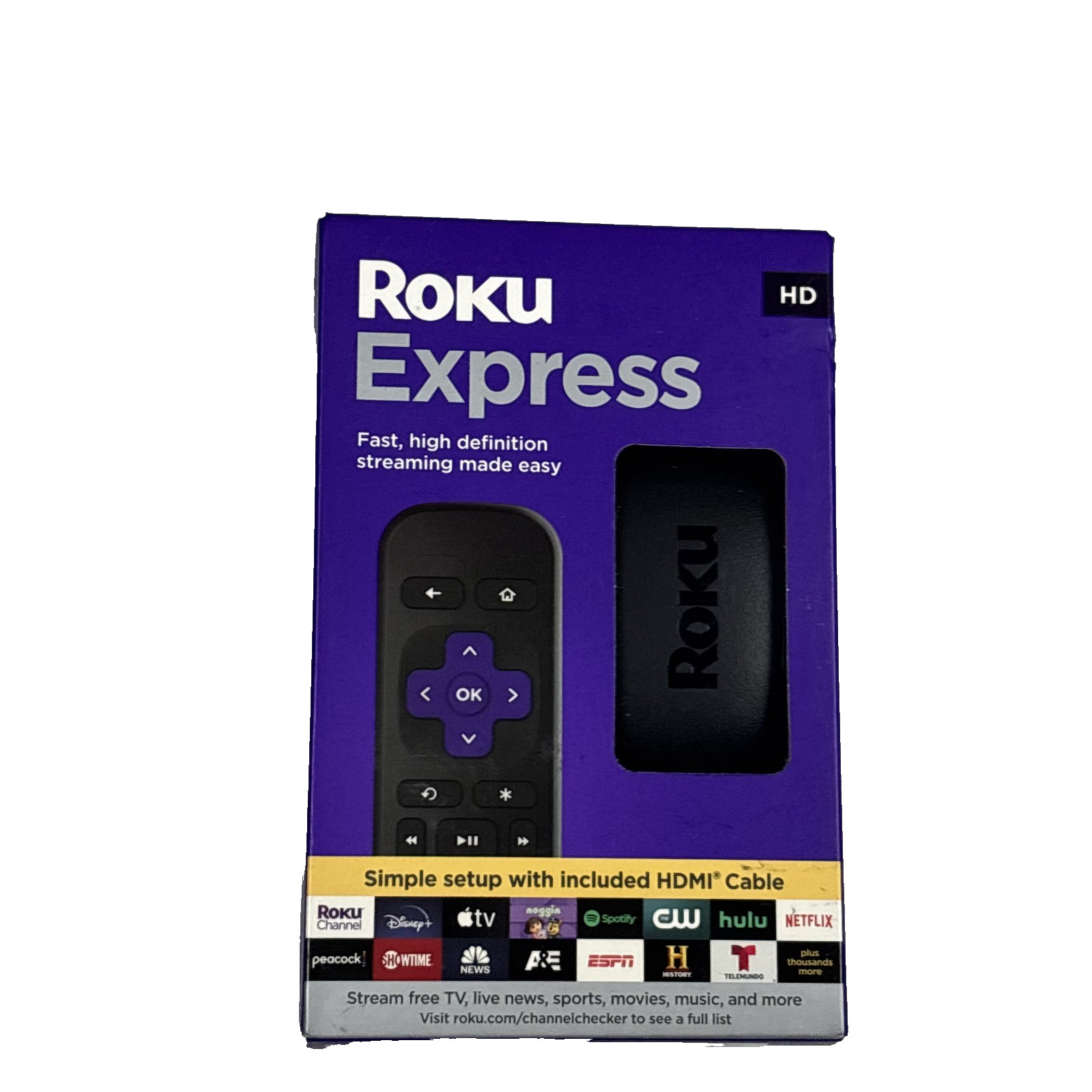 ROKU EXPRESS HD STREAMING MEDIA PLAYER 3960R CABLE REMOTE BLACK NIB ROKU EXPRESS HD STREAMING MEDIA PLAYER 3960R CABLE REMOTE BLACK NIB