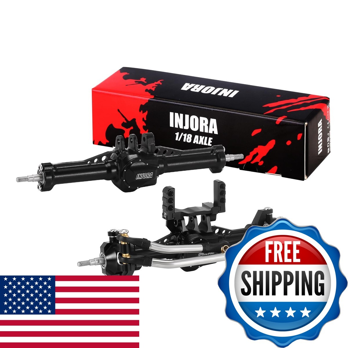 INJORA +4mm Aluminum Axles with Lay Down Servo Mount & Link for TRX4M INJORA +4mm Aluminum Axles with Lay Down Servo Mount & Link for TRX4M