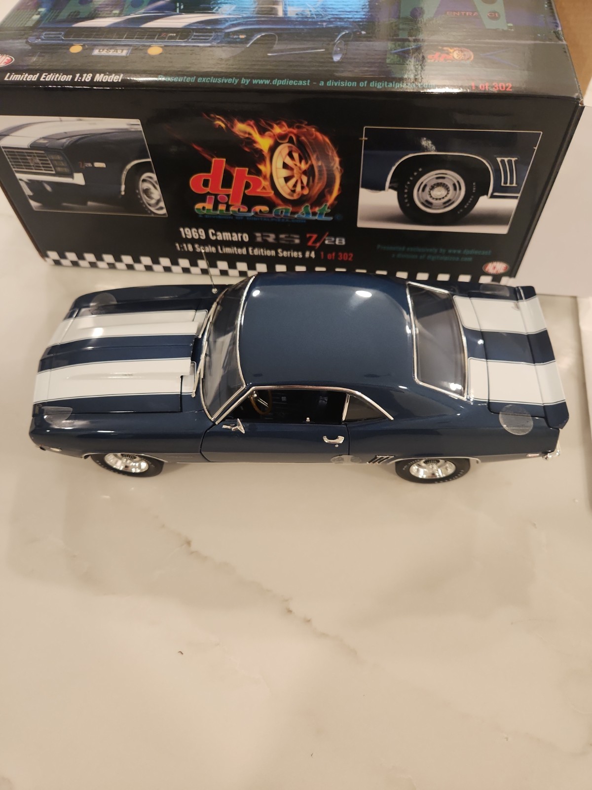 Acme 1/18 1969 Camaro RS Z/28 Dusk Blue 1 Of 302