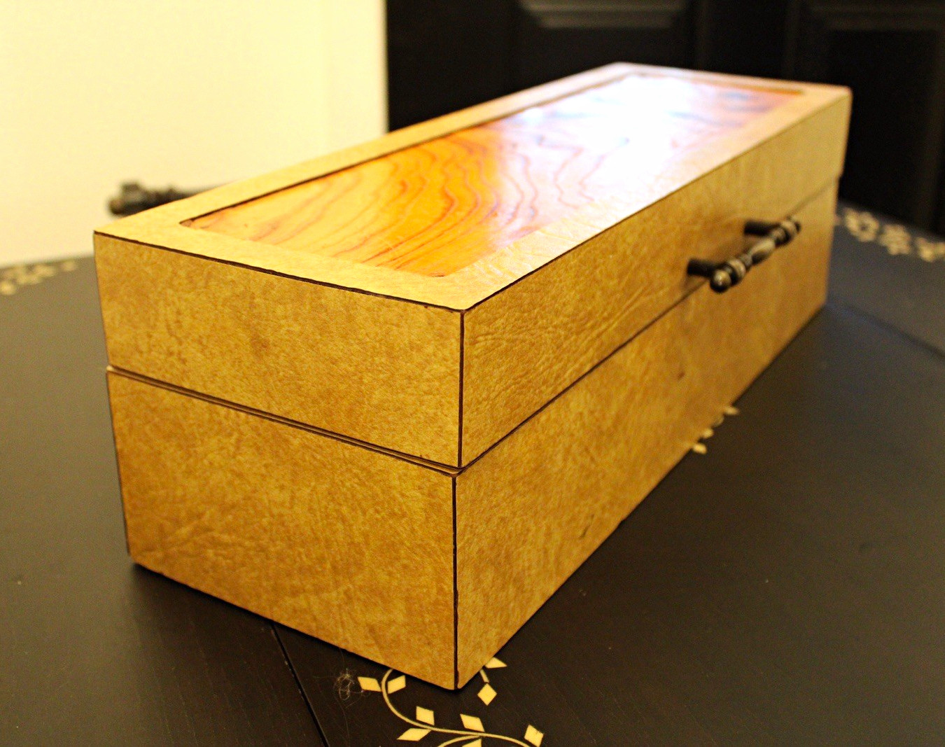 Vintage 1977 Signed Wooden Valet Keepsake Box by Norman Jordan, Large 17.5\