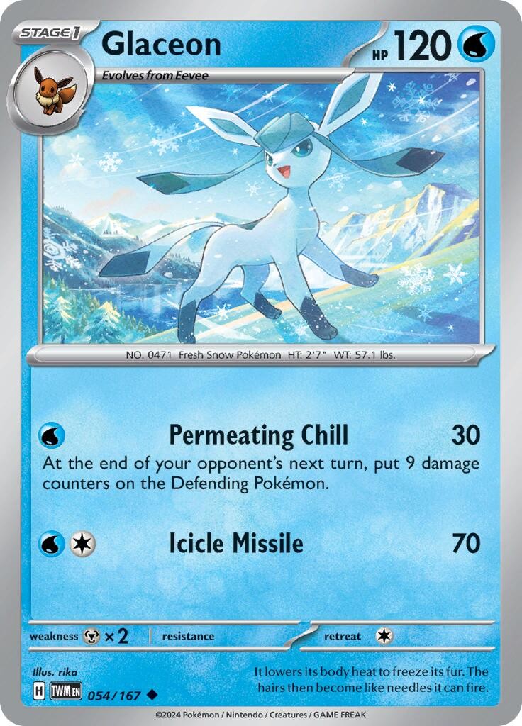 Glaceon (054/167) [Scarlet & Violet: Twilight Masquerade] Lightly Played Reverse