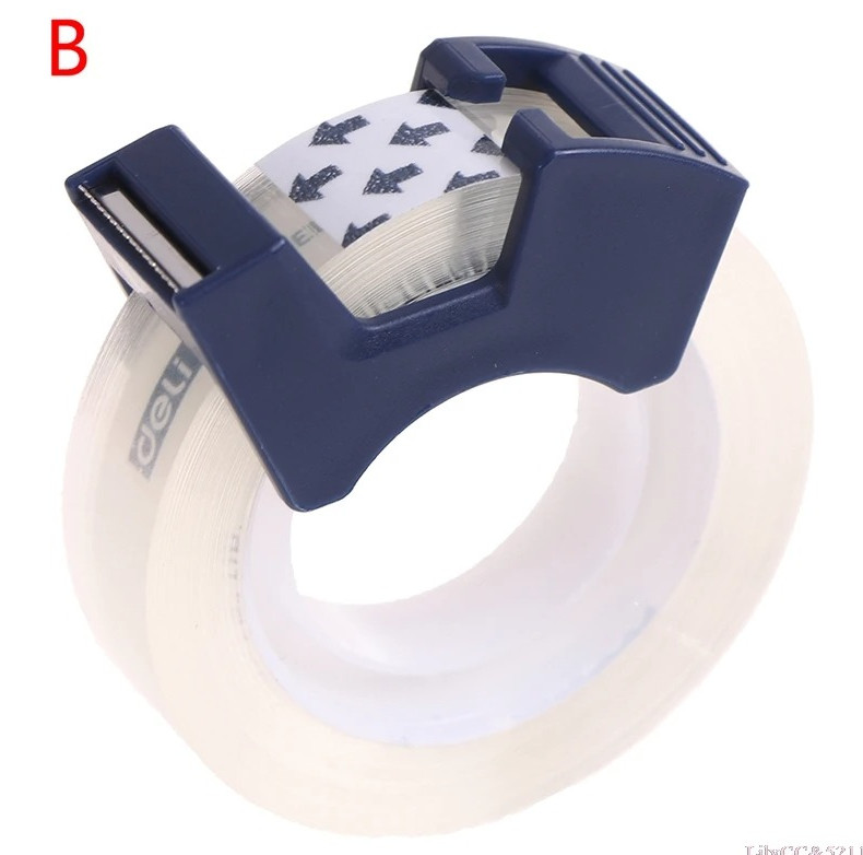 1Pc Transparent 12mm Adhesive Tape with Cutting Tool - Stationery Supplies - NEW