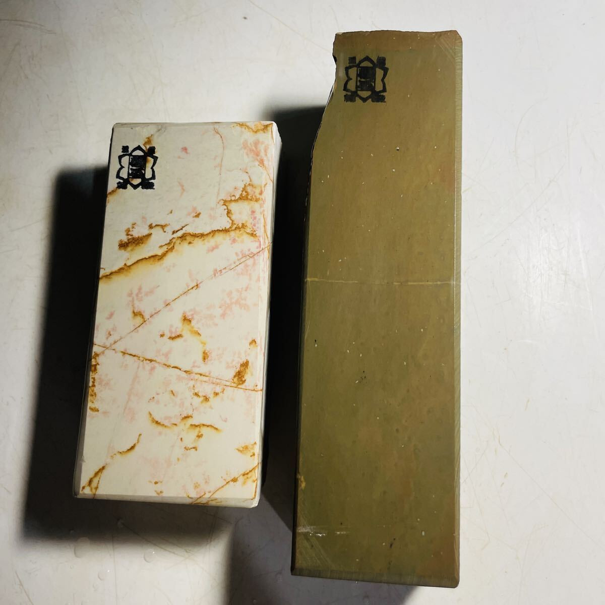 2pc Japanese Natural Whetstone Kyoto Shohonyama Awasedo Suita & Tomae Set 1188g