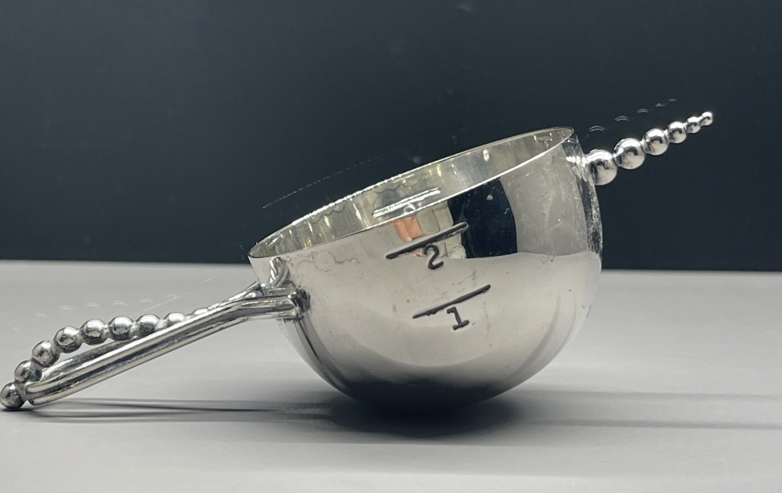 ❤️ Barware Napier Jigger Spirits Measuring Cup Silver Plate Antique Mid Century