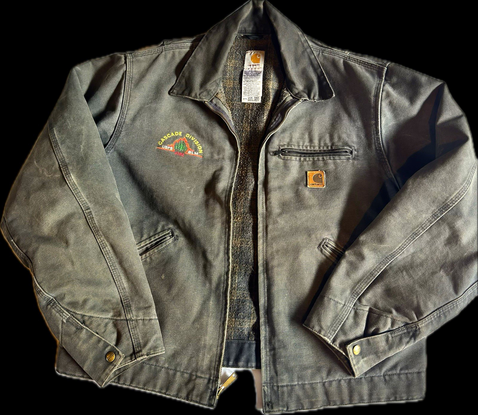 Vintage Carhartt Detroit Jacket – Blanket Lined Cascade Division USFS/BLM J97 PT