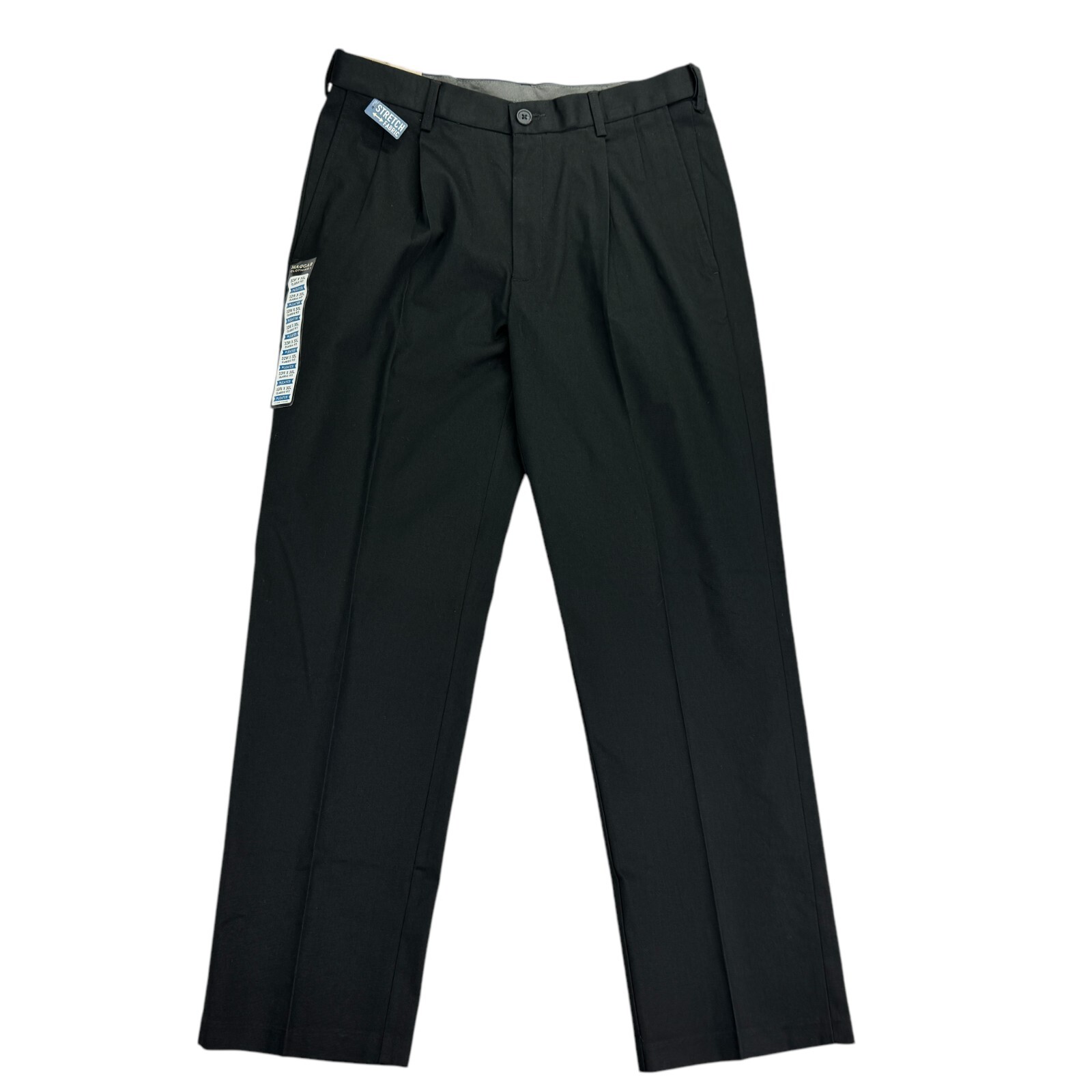 Haggar Mens Premium No Iron Khaki Classic Fit Pleated Dress Pants Black 32x30 Haggar Mens Premium No Iron Khaki Classic Fit Pleated Dress Pants Black 32x30