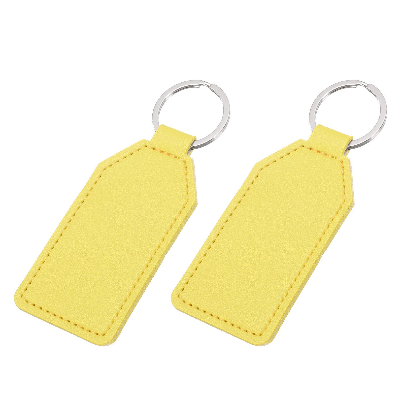 2pcs PU Leather Key Fob Car Keychain Key Holder, Lemon Yellow 2pcs PU Leather Key Fob Car Keychain Key Holder, Lemon Yellow