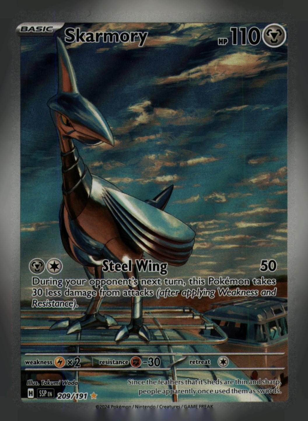 Skarmory 209/191 Illustration Rare Surging Sparks Pokemon Holo Near Mint Skarmory 209/191 Illustration Rare Surging Sparks Pokemon Holo Near Mint