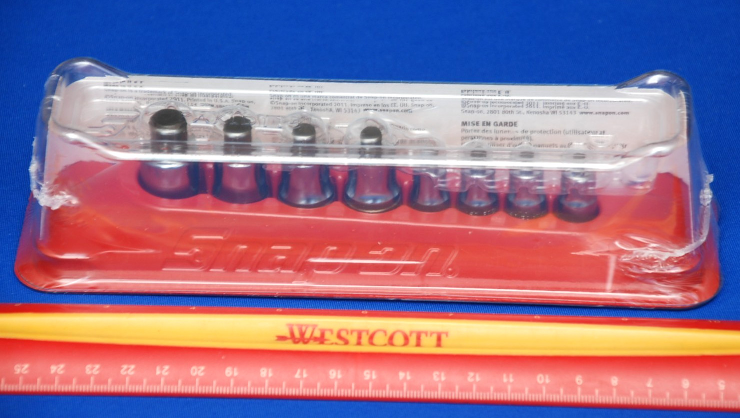Snap-on NEW 8 Pc Combo Drive SAE Hex Bit Stubby Socket Driver Set (1/8\