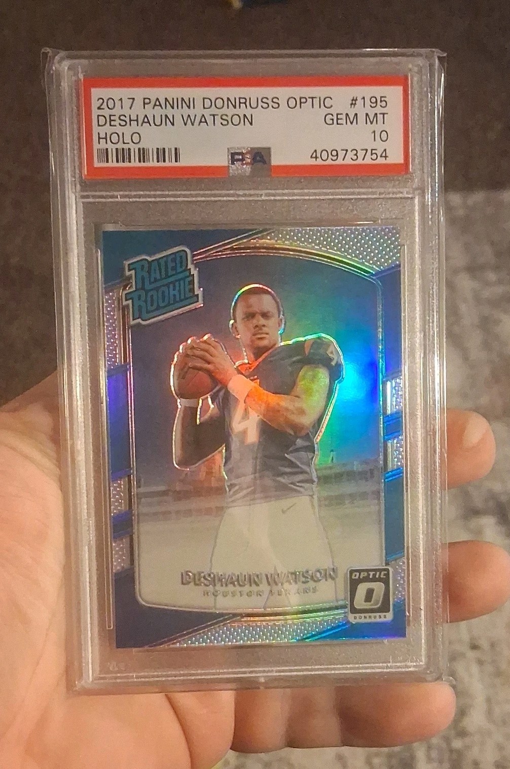 PSA 10 2017 Donruss Optic Deshaun Watson Holo Prizm RC Rated Rookie SP SSP 🔥 PSA 10 2017 Donruss Optic Deshaun Watson Holo Prizm RC Rated Rookie SP SSP 🔥