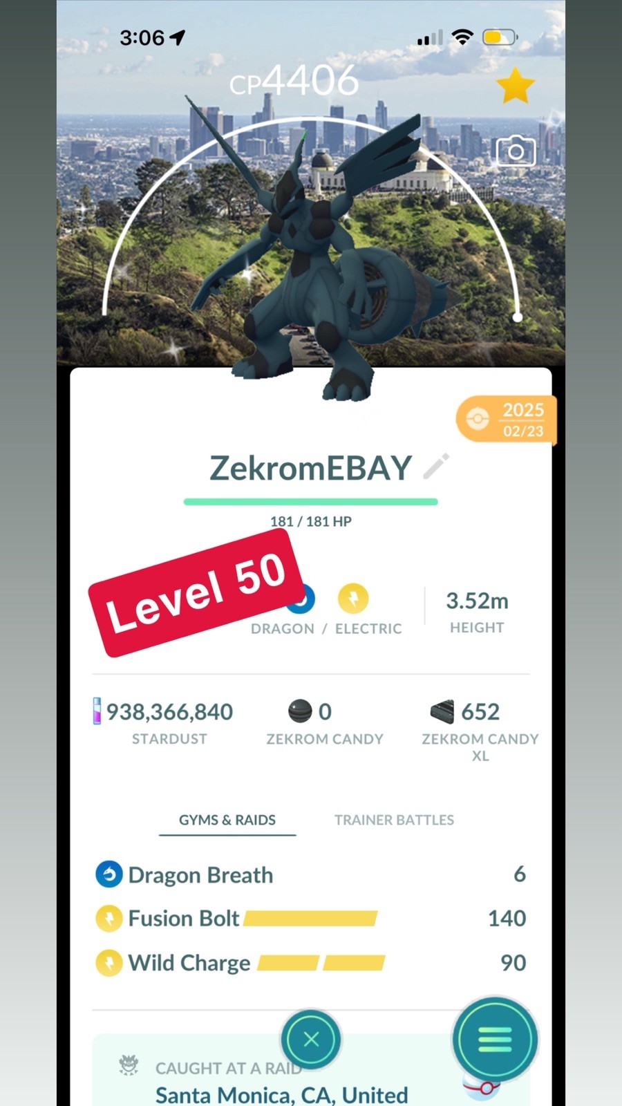 ✨Shiny ZEKROM LA background Pokemon go MAXED OUT and 3 moves go fest ✨Shiny ZEKROM LA background Pokemon go MAXED OUT and 3 moves go fest