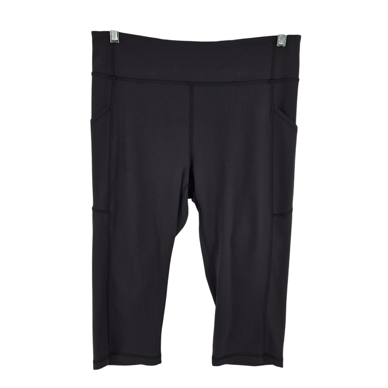 Lululemon Pants Womens Medium Black Cropped Pocket High Rise Yoga Athletic Gym