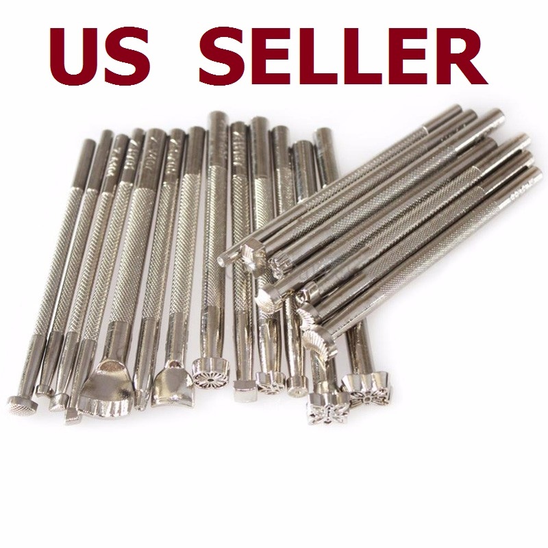 20PCS Leather Tools Working Saddle Making Set Carving Craft Stamps Punch DIY 20PCS Leather Tools Working Saddle Making Set Carving Craft Stamps Punch DIY