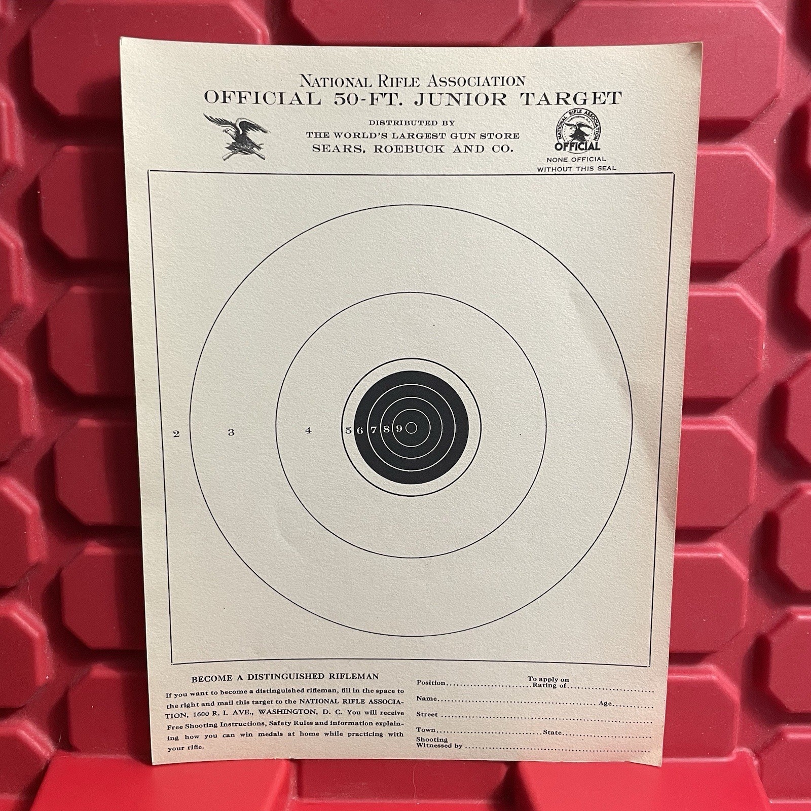 National Rifle Association Official 50 Ft Junior Target Sears Lot Of 5 Vtg 1950s National Rifle Association Official 50 Ft Junior Target Sears Lot Of 5 Vtg 1950s