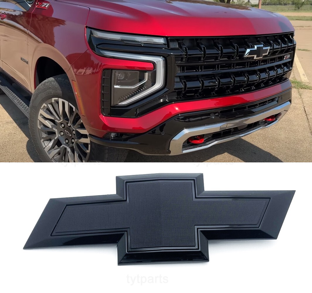 Custom Front Gloss Black Bowtie Emblem 2021-2026 Suburban Tahoe Colorado OEM