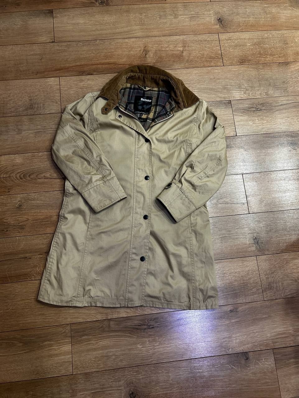 Barbour Lightweight Newmarket Jacket Women UK 18 US 14 Beige Coat L431 Tartan