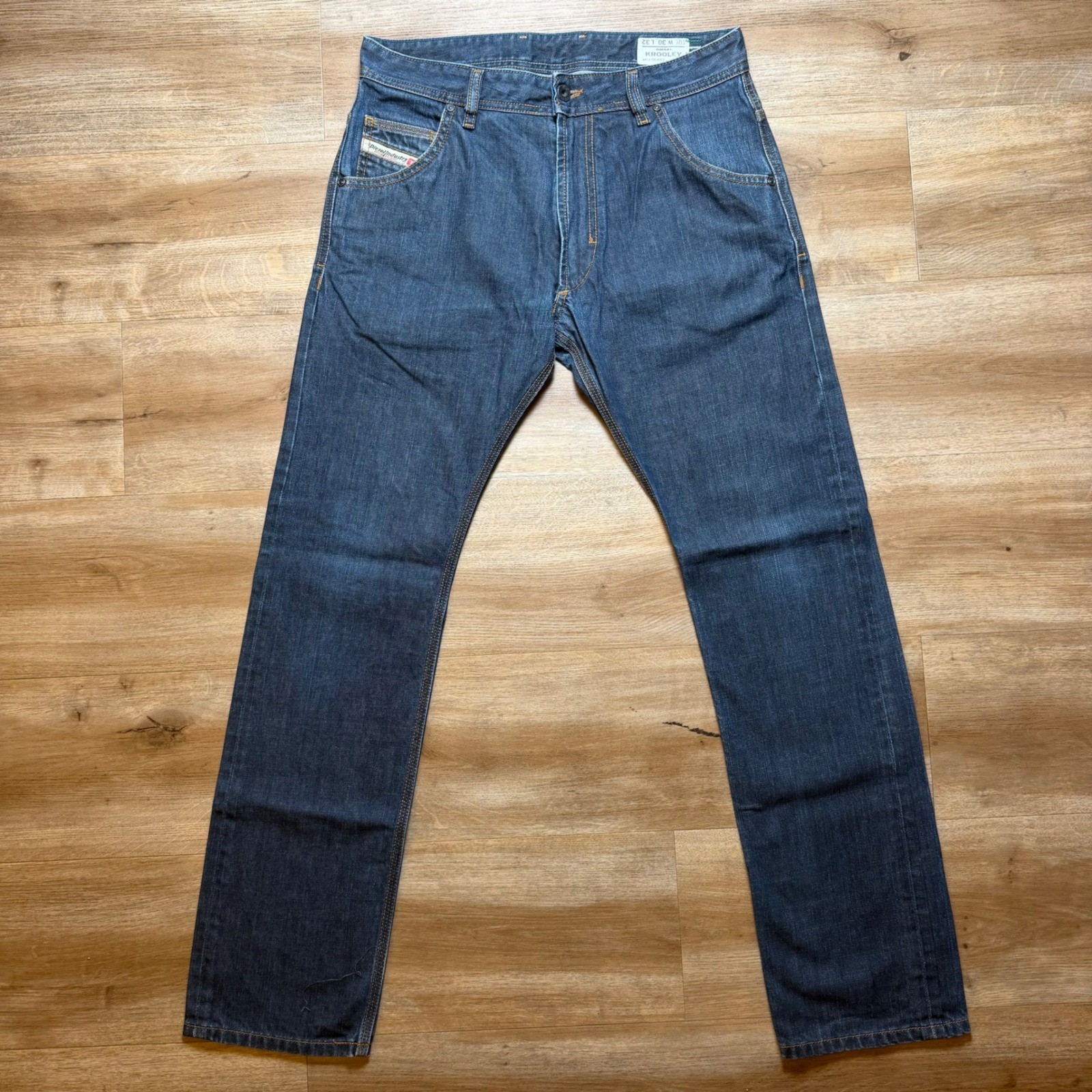 Diesel Krooley Jeans Mens 30x32 Blue Slim Carrot Dark Wash Denim Italy 0088Z