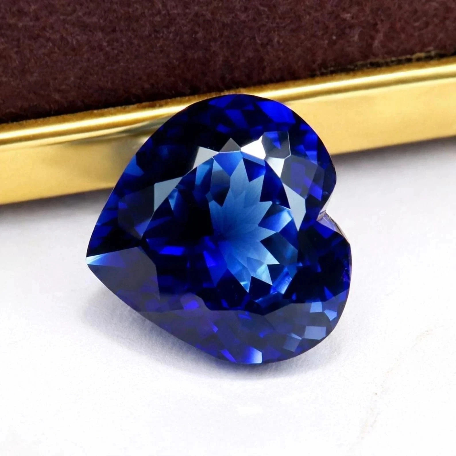 14.50 Carat Natural Royal Blue Sapphire Heart Cut Certified Loose Gemstone
