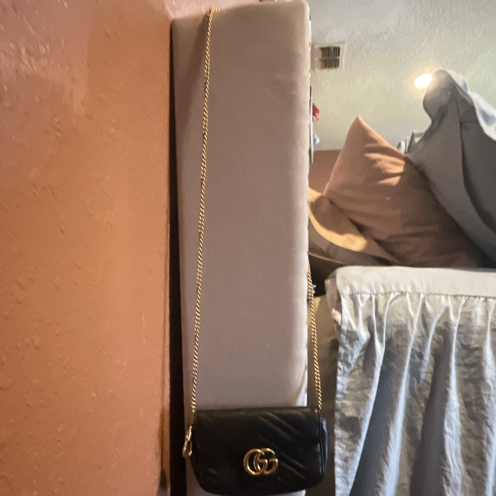 black quilted leather Gucci Double G Marmont Super Mini shoulder Bag black quilted leather Gucci Double G Marmont Super Mini shoulder Bag