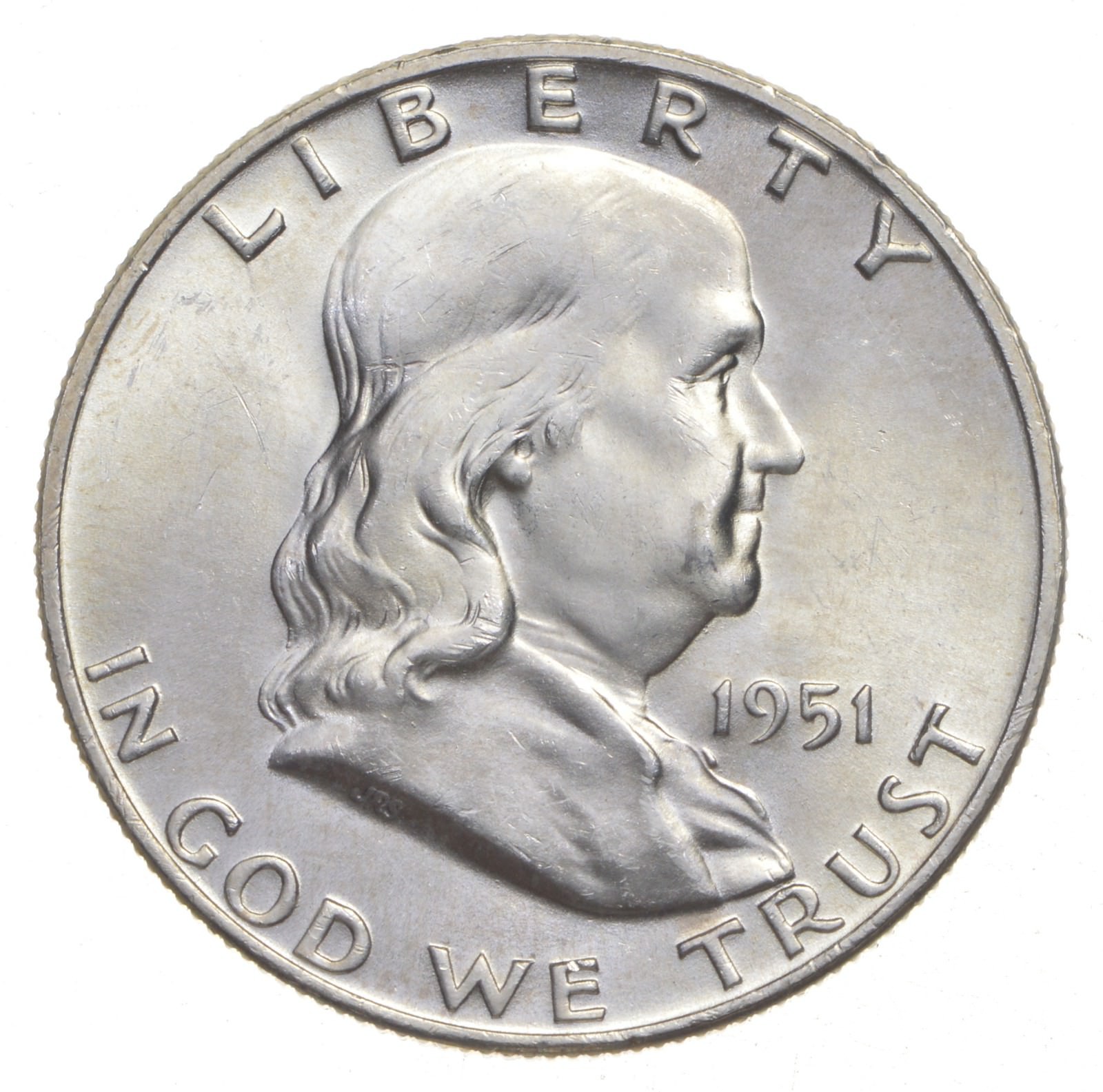Choice Unc 1951-P Franklin Half Dollar Gem BU From Original Roll Choice Unc 1951-P Franklin Half Dollar Gem BU From Original Roll
