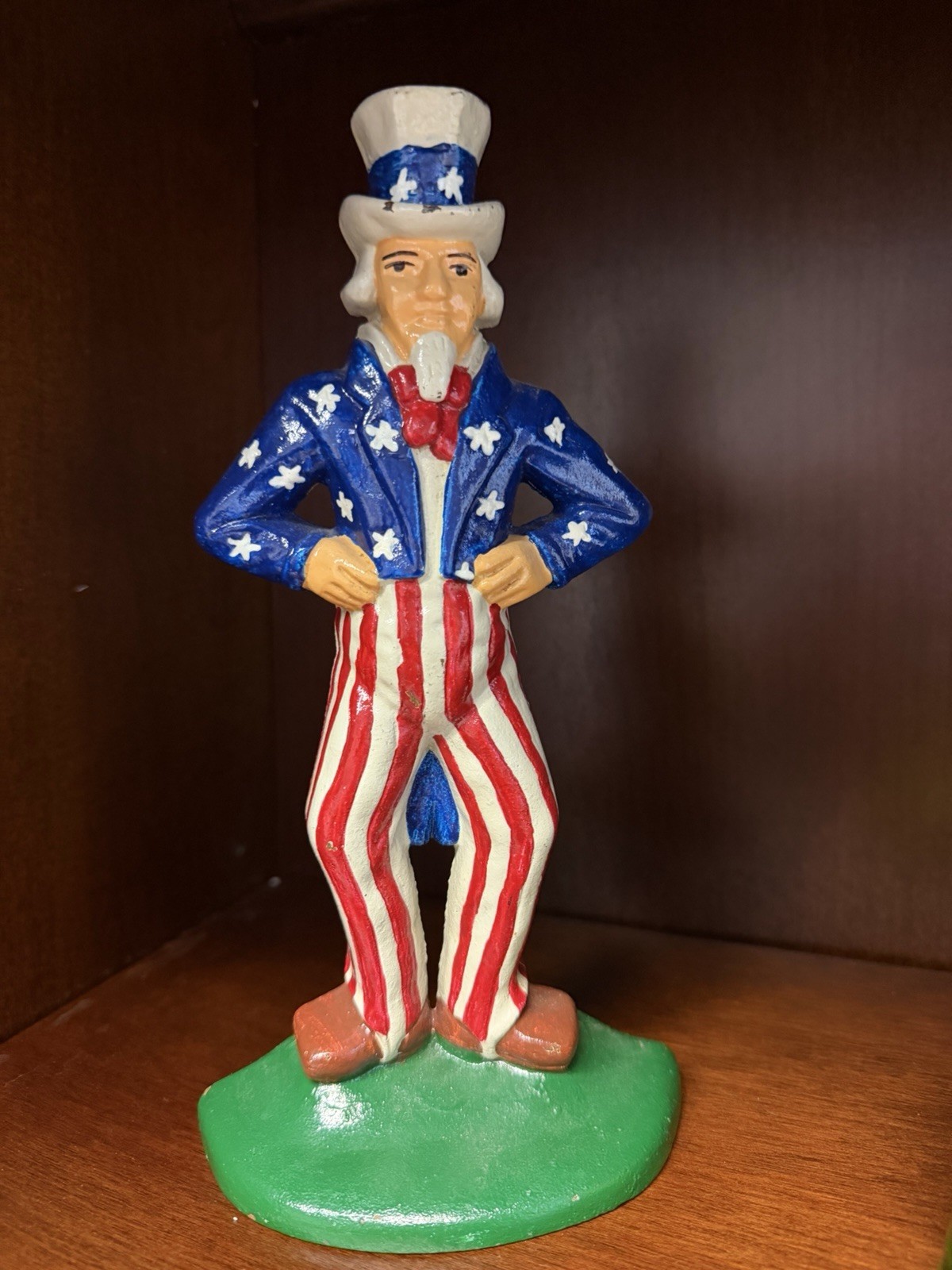 Vintage Cast Iron Uncle Sam Door Stop Hand Painted Gorgeous Vintage Cast Iron Uncle Sam Door Stop Hand Painted Gorgeous