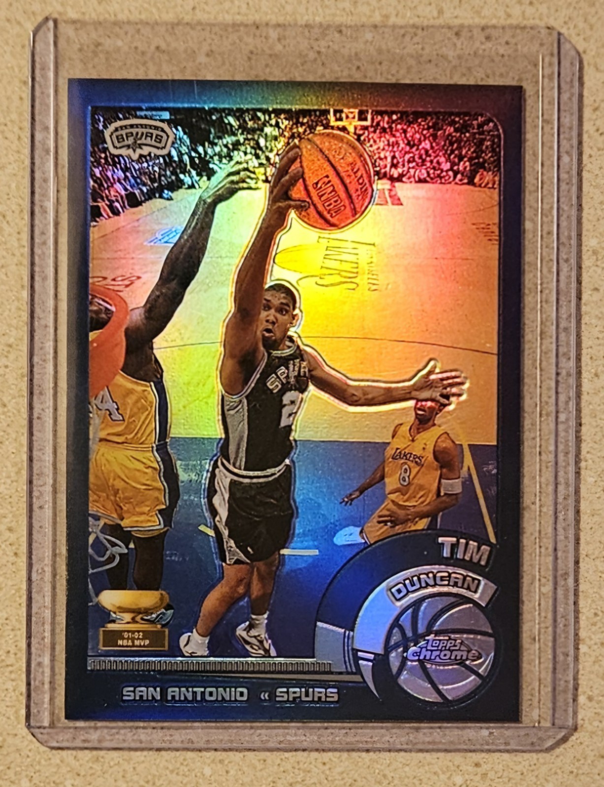 Tim Duncan 2002-03 Topps Chrome SP Refractor w/ Shaq & Kobe #78 - Spurs 🔥