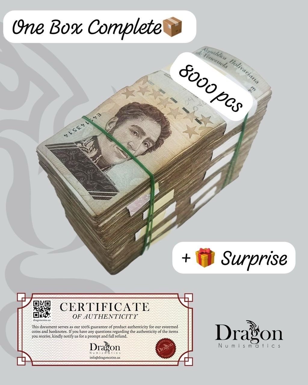 VENEZUELA BUNDLE USED 8000 X 1,000,000 BOLIVARES BRICK BANKNOTES 2020 1 MILLION