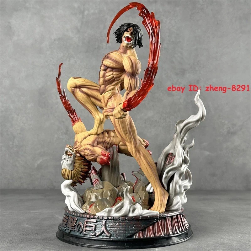 US H29CM Attack on Titan Eren Jaeger In Combat GK PVC Painted Figure Statue Toy