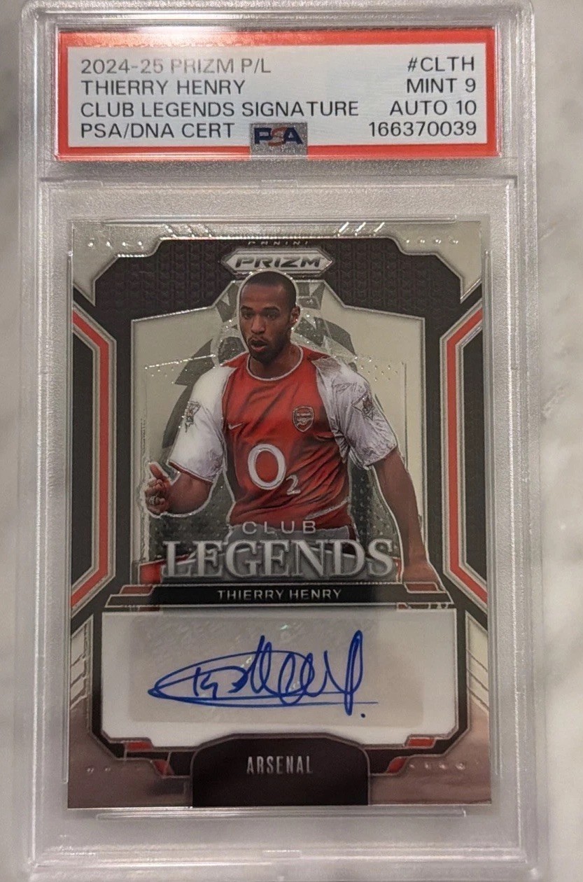 2024-25 Prizm Premier League Club Legends Signatures Thierry Henry PSA 9 AUTO 10 2024-25 Prizm Premier League Club Legends Signatures Thierry Henry PSA 9 AUTO 10