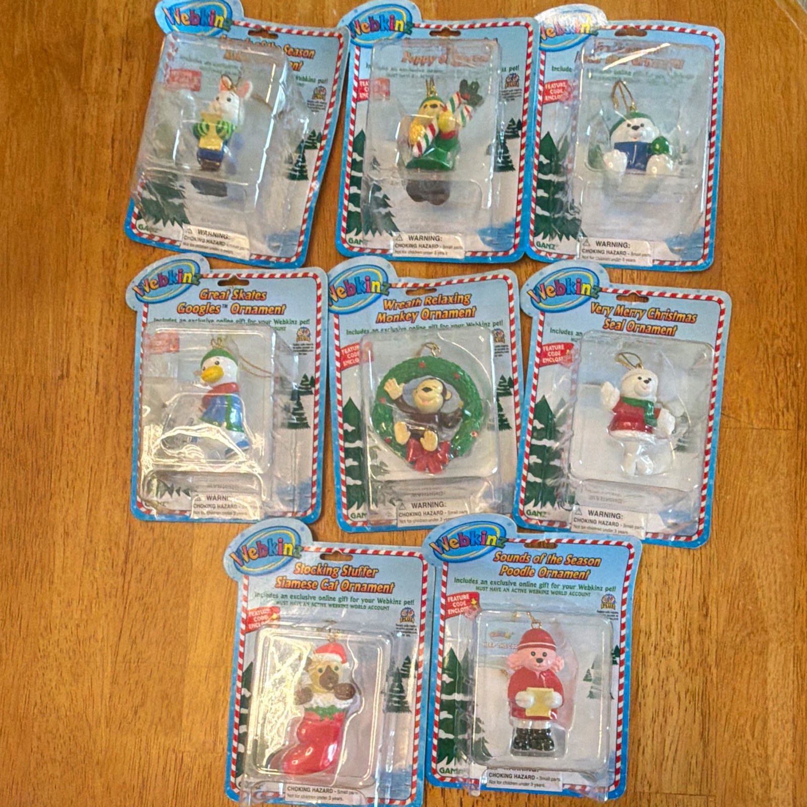 GANZ Webkinz Holiday Ornament Figurine Lot of 8 Sealed on Cards GANZ Webkinz Holiday Ornament Figurine Lot of 8 Sealed on Cards