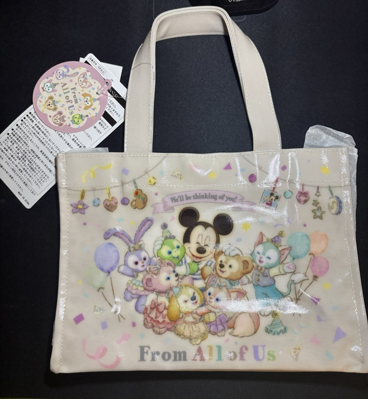 TDS Tokyo Disney Sea Duffy Friends From All of US Laminated Tote Bag Japan NWT